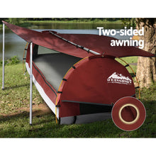 Load image into Gallery viewer, Weisshorn Double Swag Camping Swags Canvas Free Standing Dome Tent Red with 7CM Mattress

