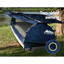 Load image into Gallery viewer, Weisshorn Swag King Single Camping Swags Canvas Free Standing Dome Tent Dark Blue with 7CM Mattress
