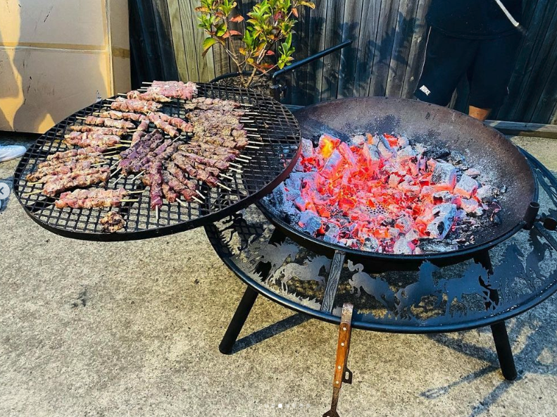 The BBQ / Fire Pit in action