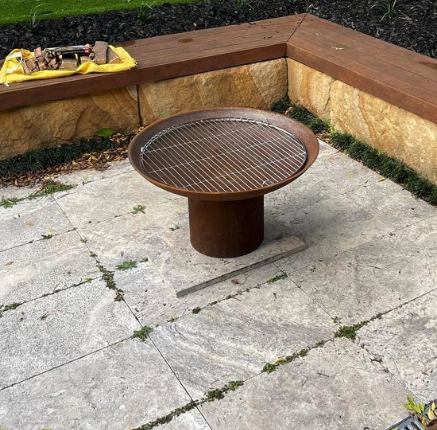 Stainless Steel Grill on the fire pit