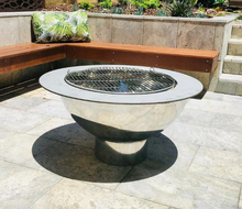 Load image into Gallery viewer, Stainless Steel Cooking Grill on the fire pit
