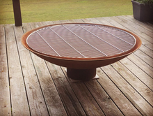 Load image into Gallery viewer, Round fire pit with stainless steel cooking grill
