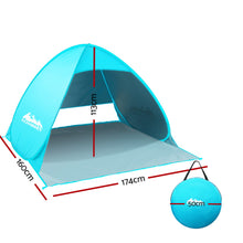 Load image into Gallery viewer, Weisshorn Pop Up Beach Tent Camping Hiking 3 Person Sun Shade Fishing Shelter
