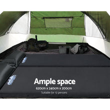 Load image into Gallery viewer, Weisshorn Family Camping Tent 12 Person Hiking Beach Tents (3 Rooms) Green
