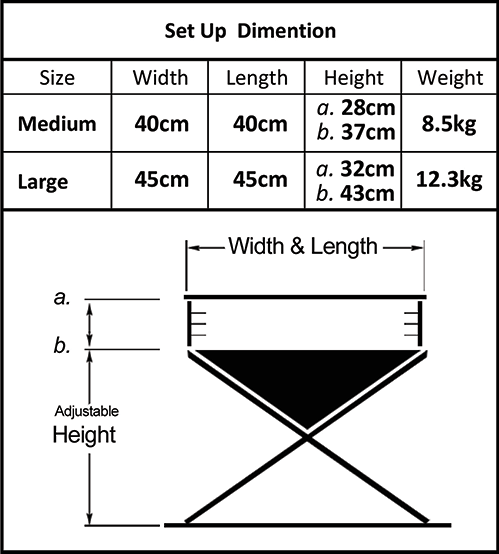 Quokka II folding Camping Fire pit/BBQ - MEDIUM