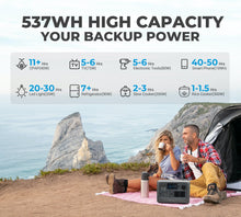Load image into Gallery viewer, Bluetti EB55 Portable Power Station 700W/537Wh LiFePO4 Battery Backup AU Plug for Home Emergency Outdoor Camping Black
