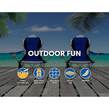 Load image into Gallery viewer, 2x Folding Camping Arm Chairs Portable Outdoor Garden Fishing Tourer
